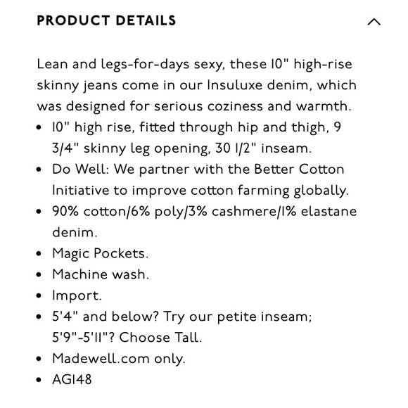 Tall 10” High-Rise Skinny Jeans: Insuluxe Denim - Picture 5 of 6